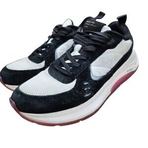 Municipal Women's Black White Magenta Suede Athletic Sneakers Size 8/8.5